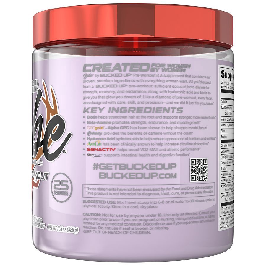 slide 2 of 5, Bucked Up Babe Pre-Workout Lavender Lemonade, 11.6 oz