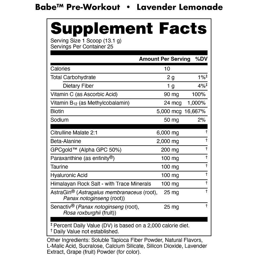 slide 3 of 5, Bucked Up Babe Pre-Workout Lavender Lemonade, 11.6 oz