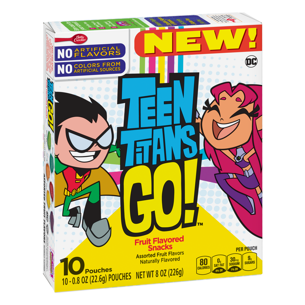 slide 1 of 4, Betty Crocker Teen Titans Go! Fruit Flavored Snacks, 10 ct; 0.8 oz