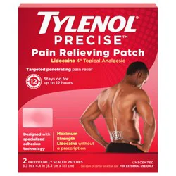 Tylenol Precise Large Pain Reliever Patches, Lidocaine 4%, 2 Count