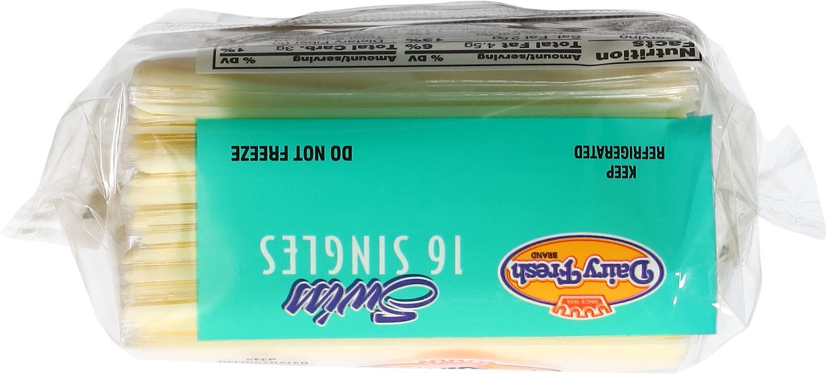 slide 9 of 13, Dairy Fresh Swiss Process Pasteurized Cheese Product 16 ea, 16 ct
