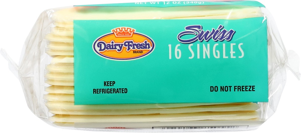 slide 10 of 13, Dairy Fresh Swiss Process Pasteurized Cheese Product 16 ea, 16 ct