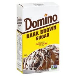 Domino Premium Pure Cane Dark Brown Sugar 1 lb. Carton