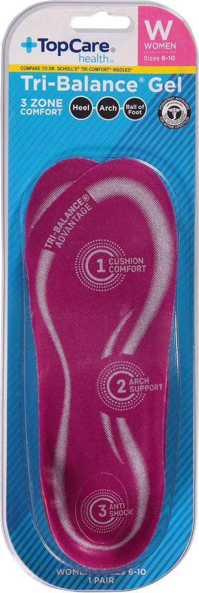 slide 3 of 11, Topcare Insoles Women Triblnce Orthtc, Size 6-10