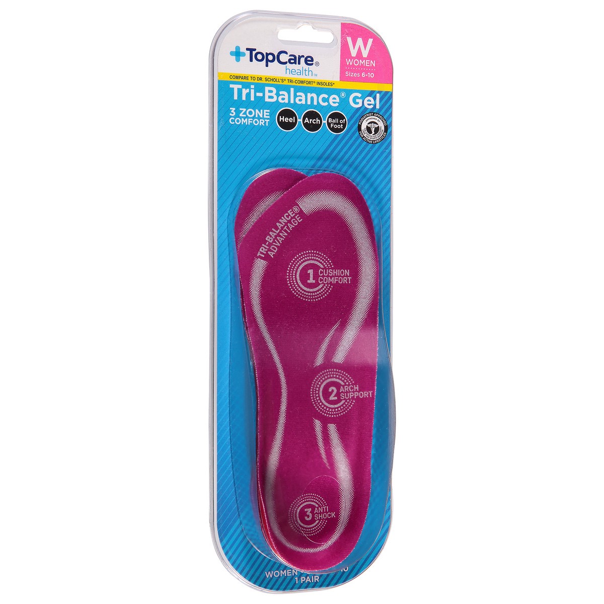 slide 6 of 11, Topcare Insoles Women Triblnce Orthtc, Size 6-10