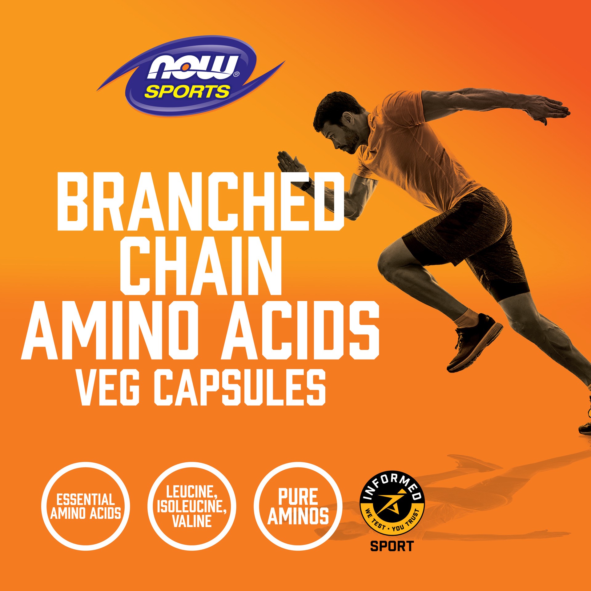 slide 3 of 5, NOW Sports Branched Chain Amino Acids - 120 Veg Capsules, 120 ct