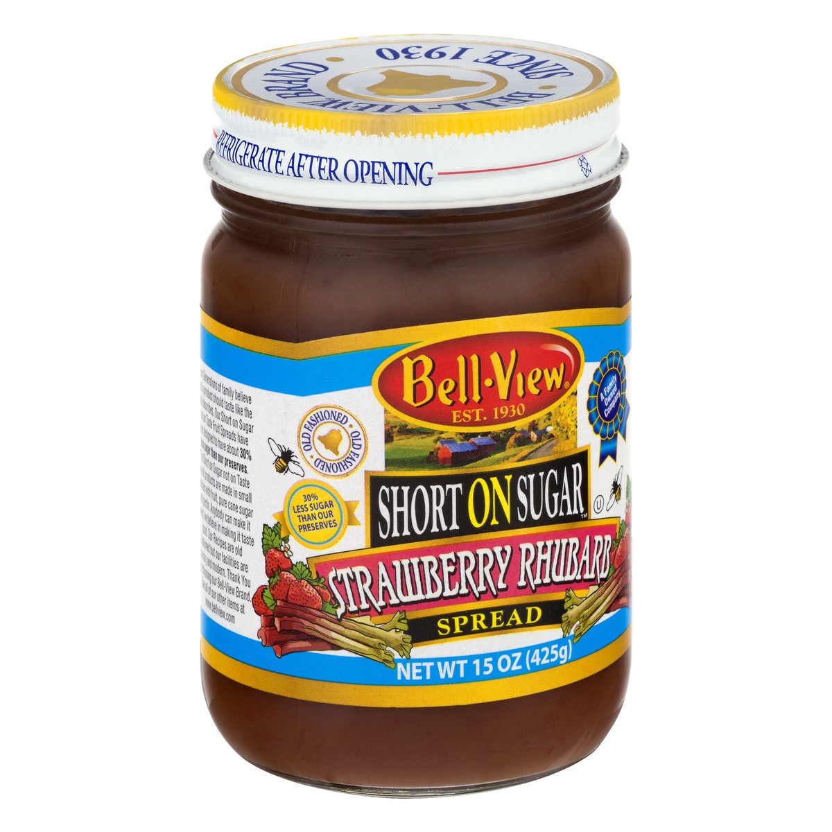 slide 2 of 9, Bell-View Short on Sugar Strawberry Rhubarb Spread 15 oz, 15 oz