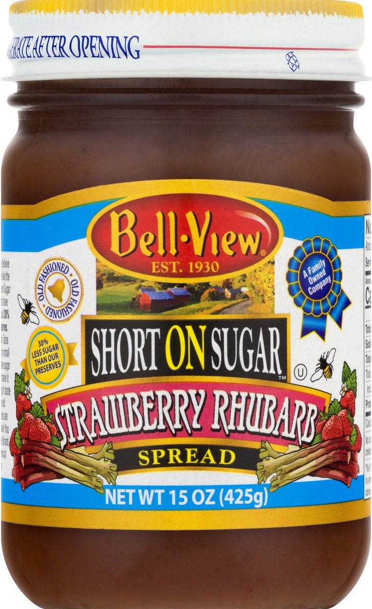 slide 5 of 9, Bell-View Short on Sugar Strawberry Rhubarb Spread 15 oz, 15 oz