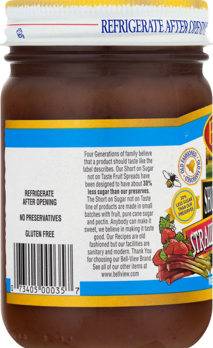 slide 6 of 9, Bell-View Short on Sugar Strawberry Rhubarb Spread 15 oz, 15 oz