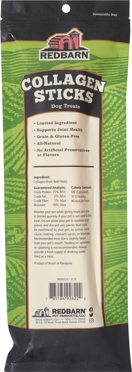 slide 4 of 9, Redbarn Collagen Sticks Dog Treats Large 3 ea, 3 ct