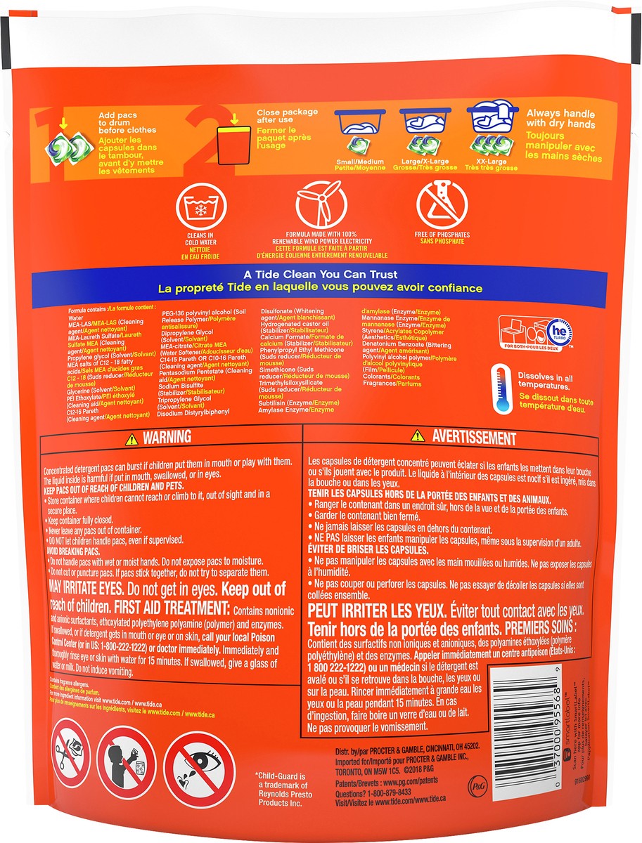 slide 2 of 3, Tide + Pods Pacs 4 in 1 Sport Odor Defense Active Fresh Detergent 23 ea, 23 ct