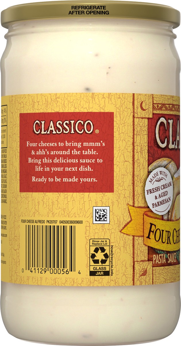 slide 10 of 13, Classico Four Cheese Alfredo Pasta Sauce, 22 oz Jar, 22 oz
