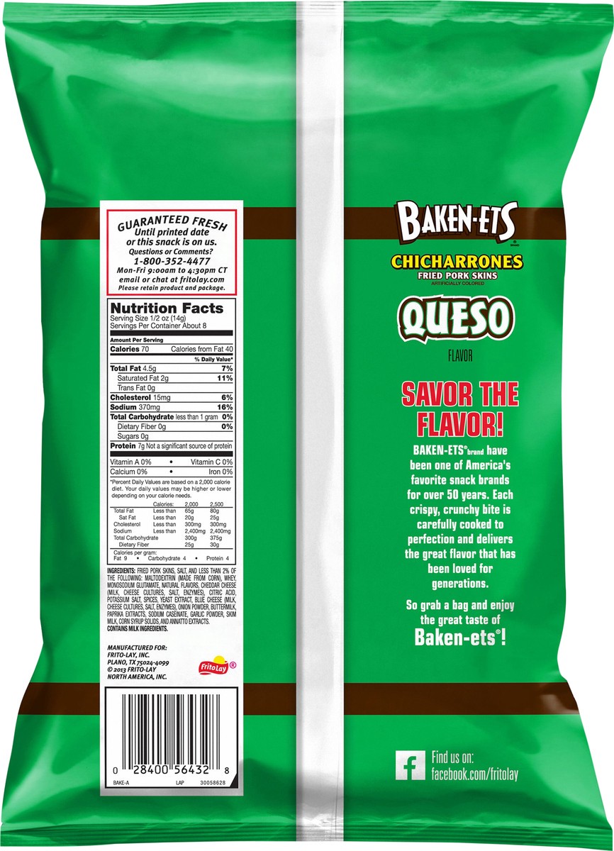 slide 3 of 4, BAKEN-ETS Fried Pork Skins, 4 oz