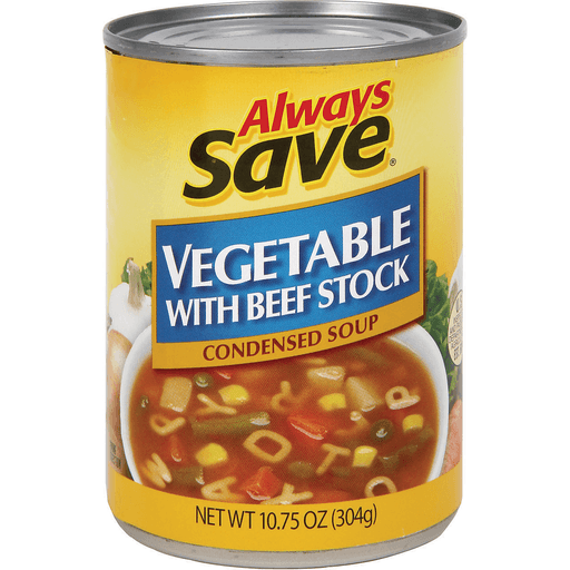 slide 1 of 1, Always Save Vegetable with Beef Stock Soup, 10.5 oz