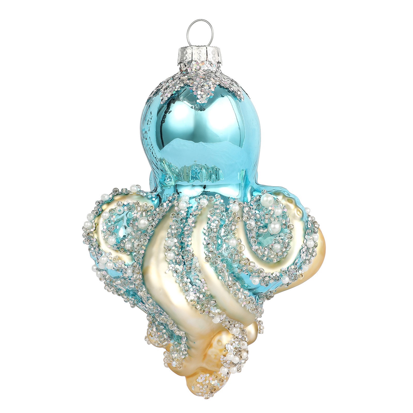 slide 3 of 3, 5.25" Octopus Glass Ornament By Ashland, 5.25 in