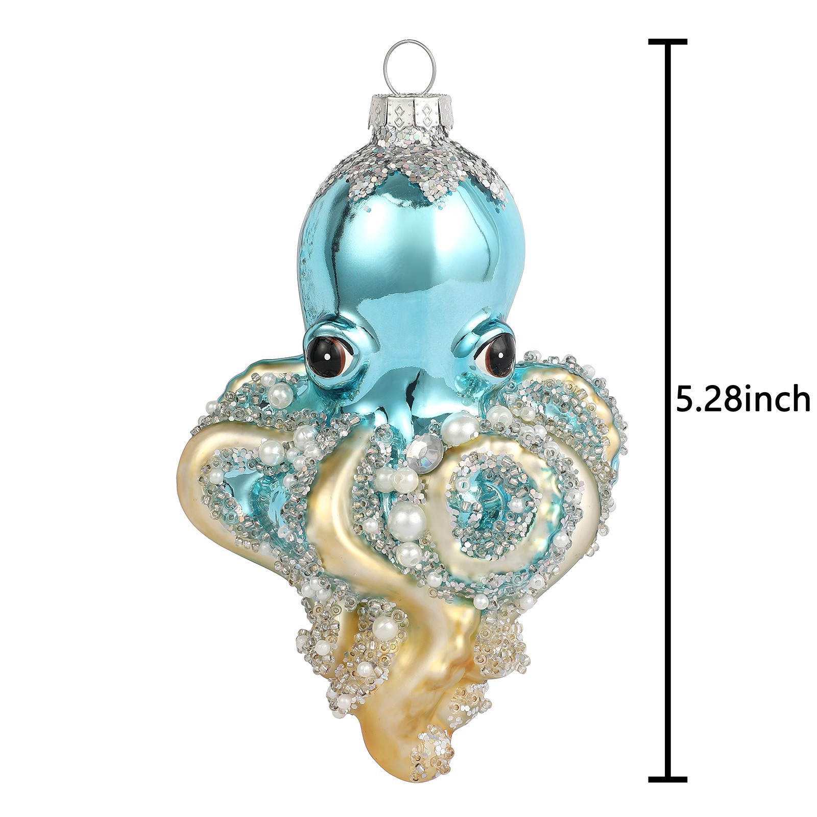 slide 2 of 3, 5.25" Octopus Glass Ornament By Ashland, 5.25 in