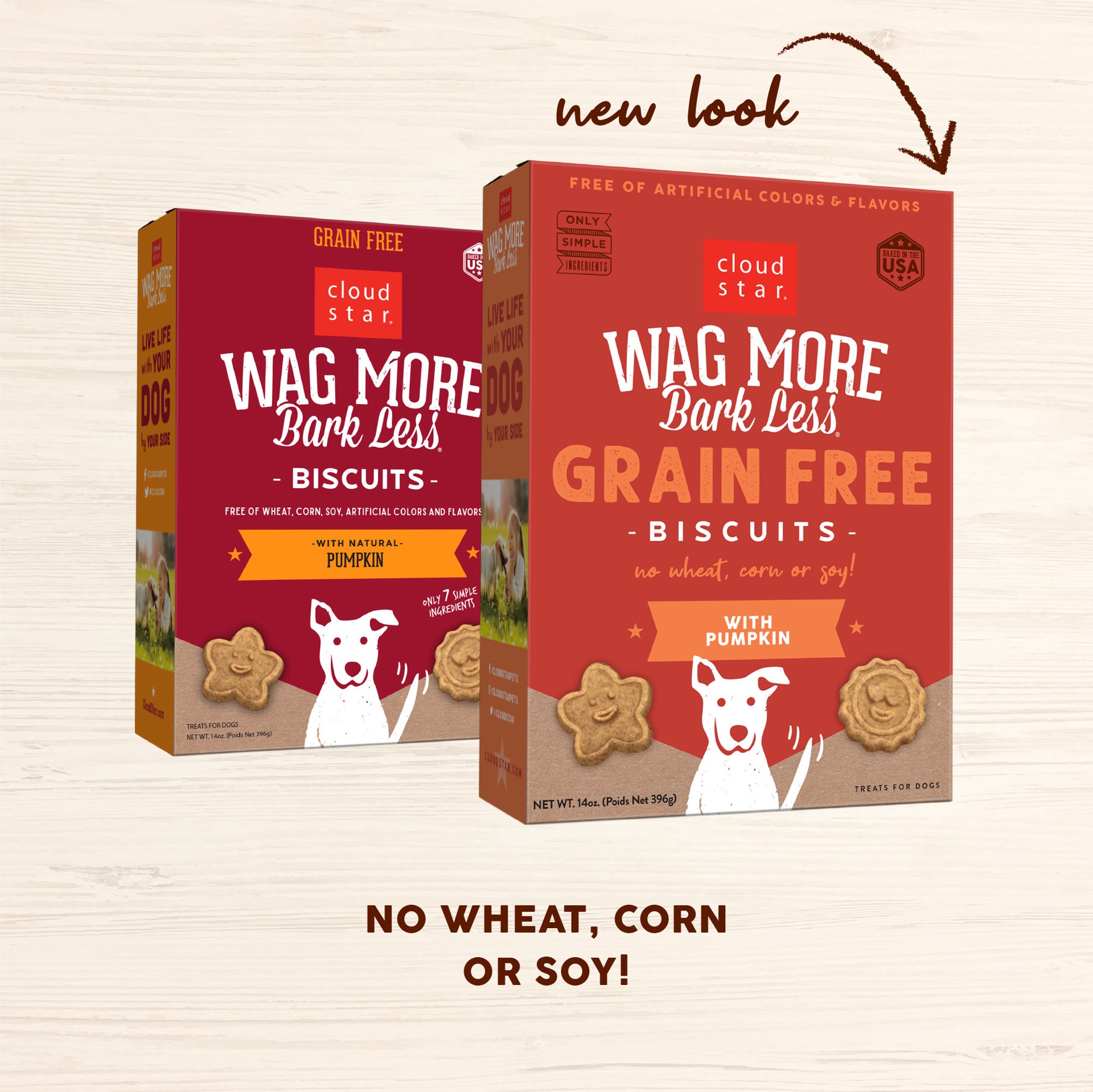 slide 7 of 9, Cloud Star Wag More Bark Less Oven Baked Grain Free Pumpkin Dog Treats, 14 oz