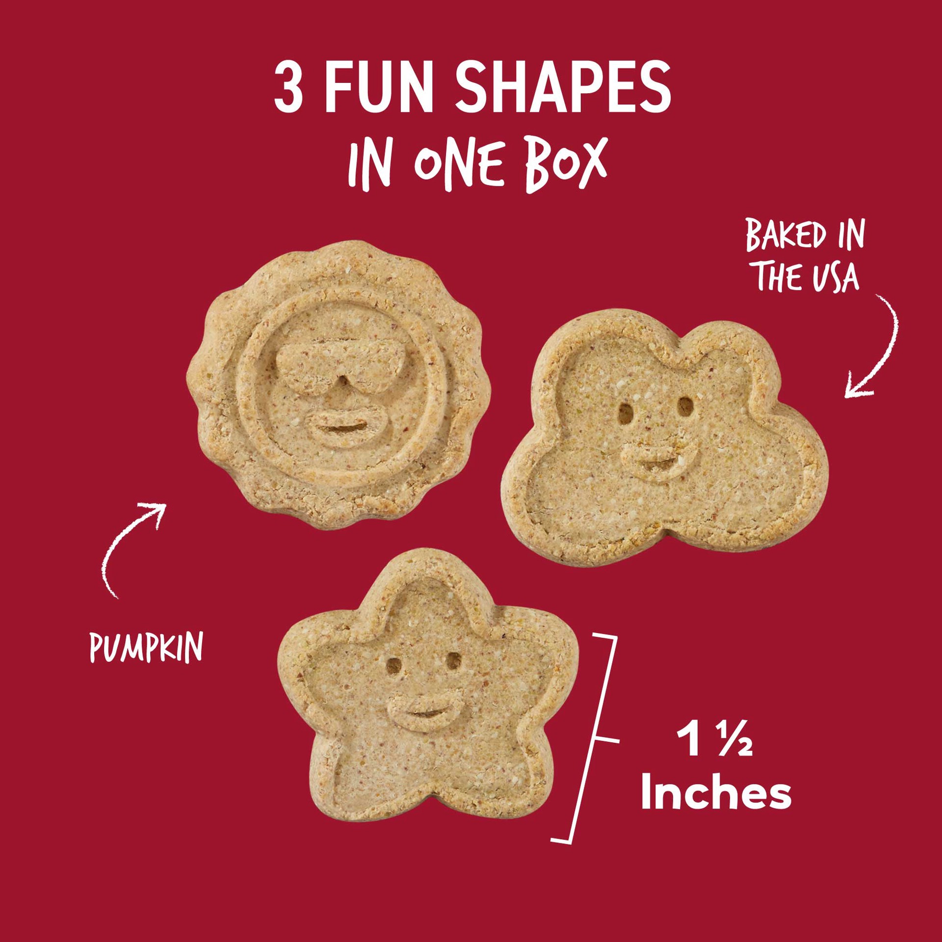 slide 8 of 9, Cloud Star Wag More Bark Less Oven Baked Grain Free Pumpkin Dog Treats, 14 oz