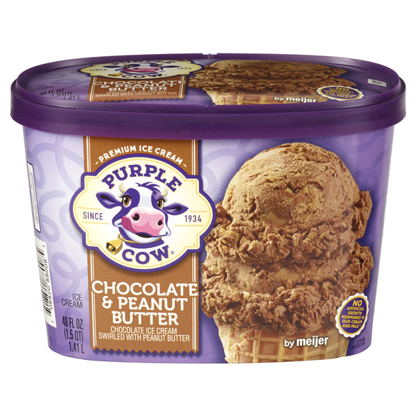 Purple Cow Chocolate & Peanut Butter Ice Cream 48 oz | Shipt
