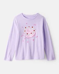Oshkosh Girls Heart Cake Long-Sleeve Graphic Tee - Purple Purple L