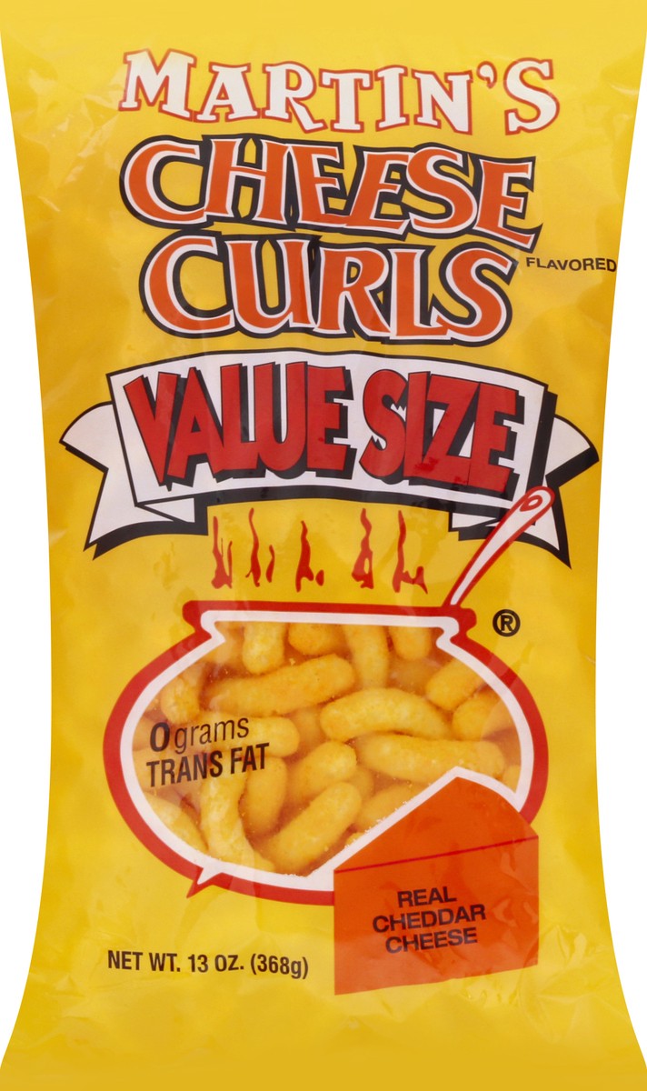 slide 5 of 9, Martin's Value Size Real Cheddar Cheese Cheese Curls 13 oz, 13 oz