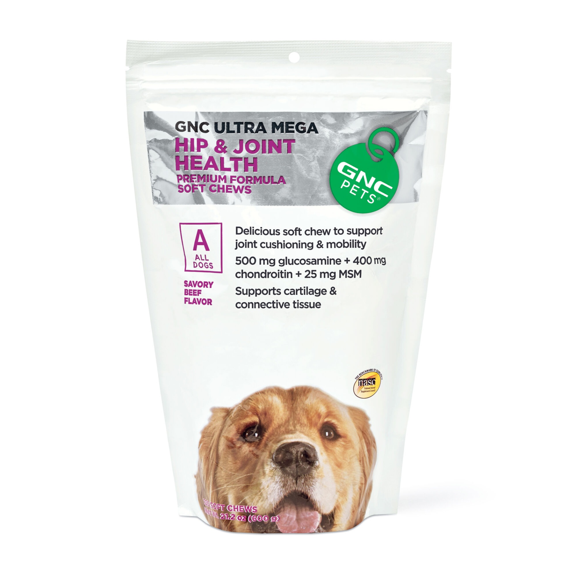 slide 1 of 1, GNC Pets Ultra Mega Hip & Joint Health  Savory Beef Flavor, 120 ct