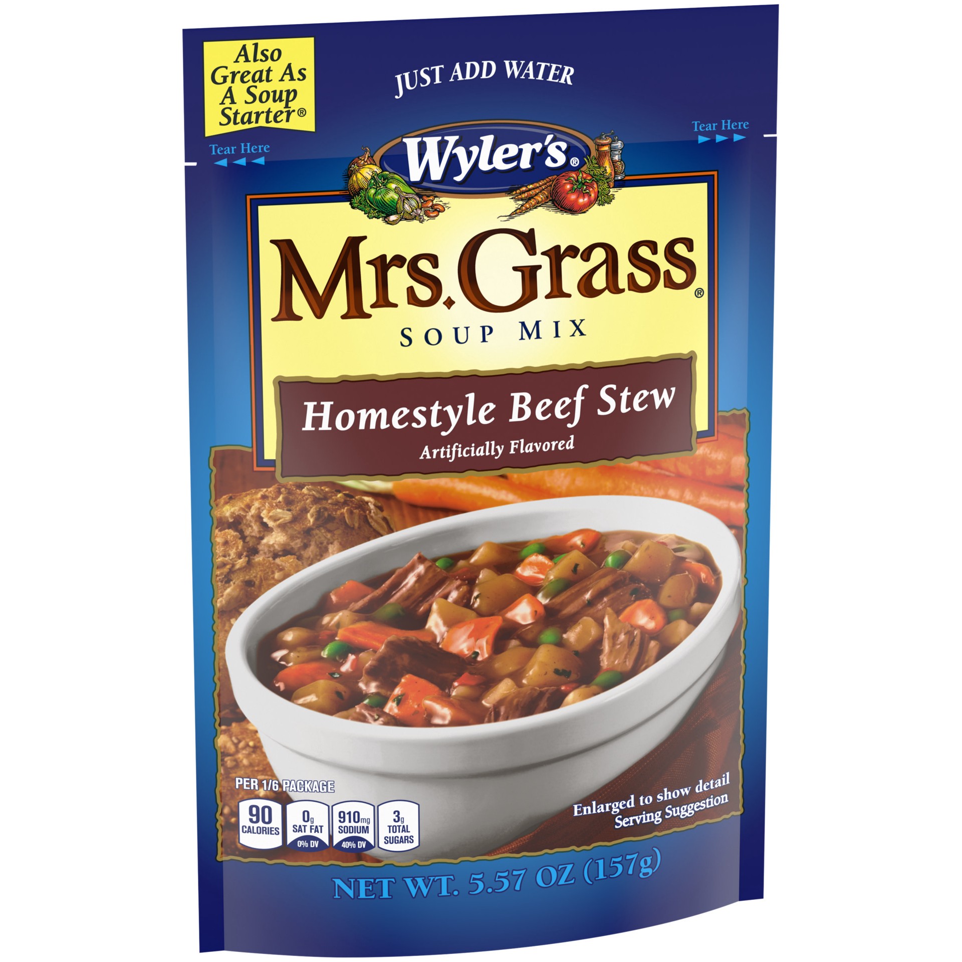 slide 4 of 5, Mrs. Grass Homestyle Beef Stew Soup Mix, 5.57 oz Pouch, 5.57 oz