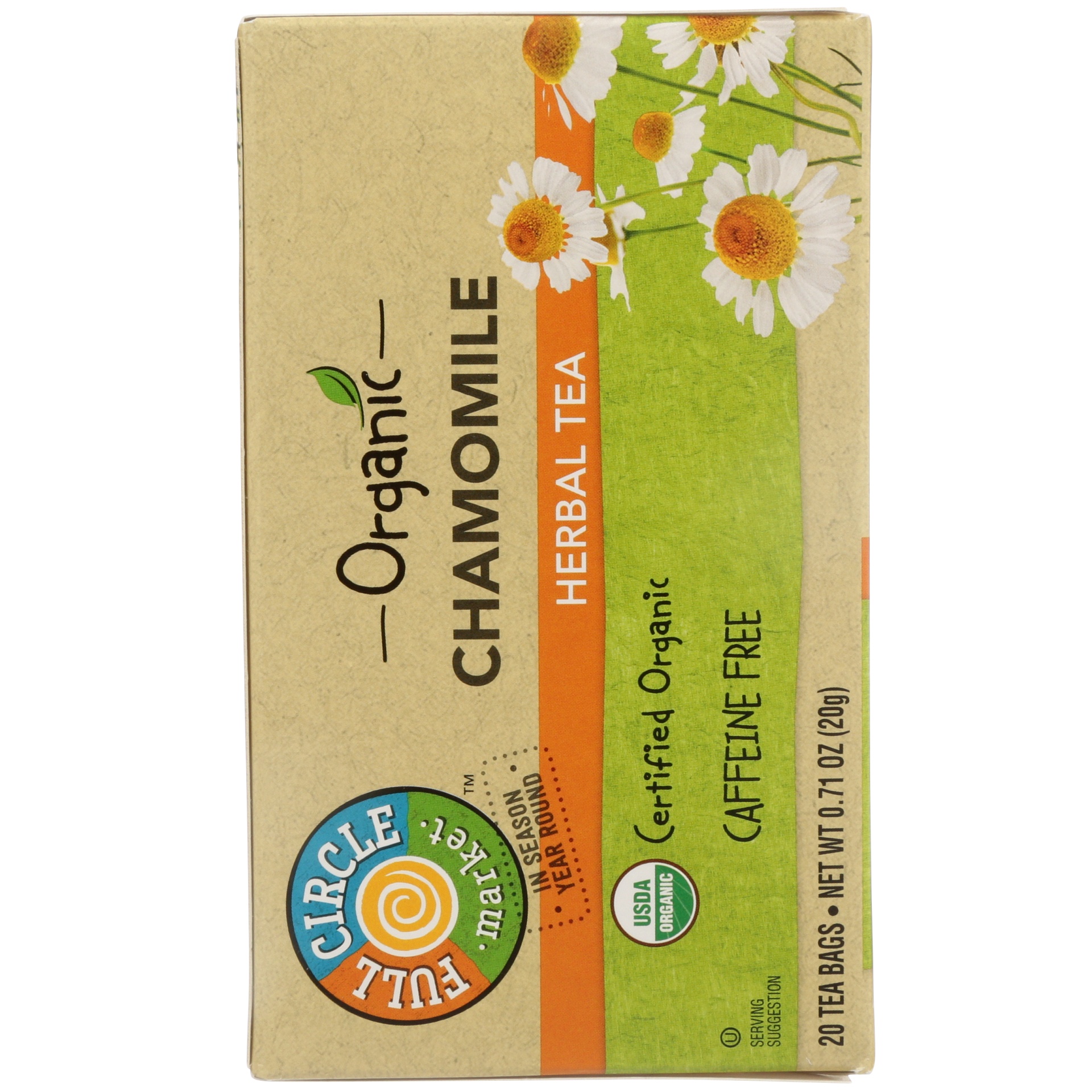 slide 2 of 6, Full Circle Market Organic Chamomile Herbal Tea, 20 ct