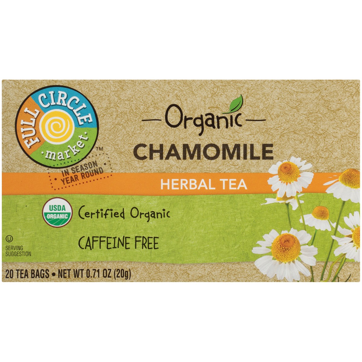 slide 6 of 9, Full Circle Market Caffeine Free Chamomile Herbal Tea, 20 ct