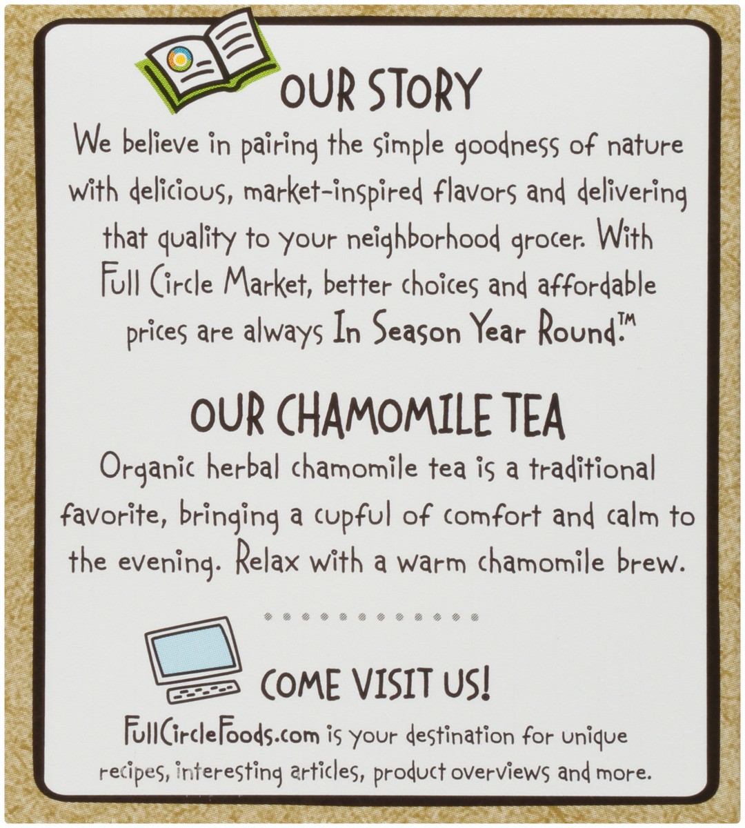 slide 8 of 9, Full Circle Market Caffeine Free Chamomile Herbal Tea, 20 ct