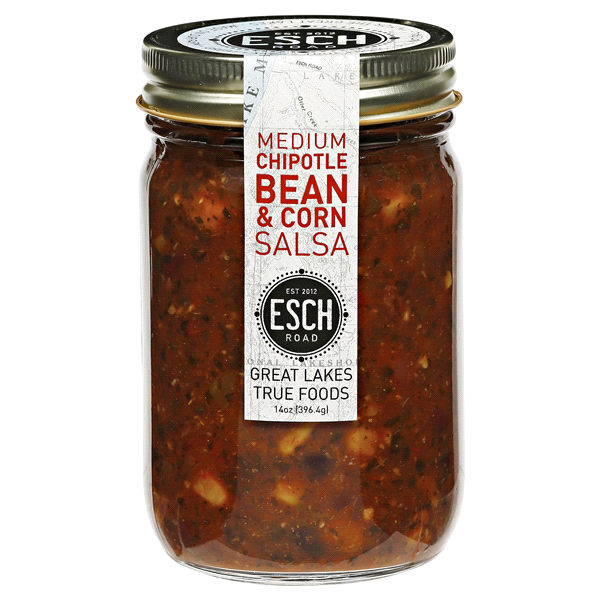 slide 1 of 3, Esch Road Medium Chipotle Bean & Corn Salsa, 14 oz