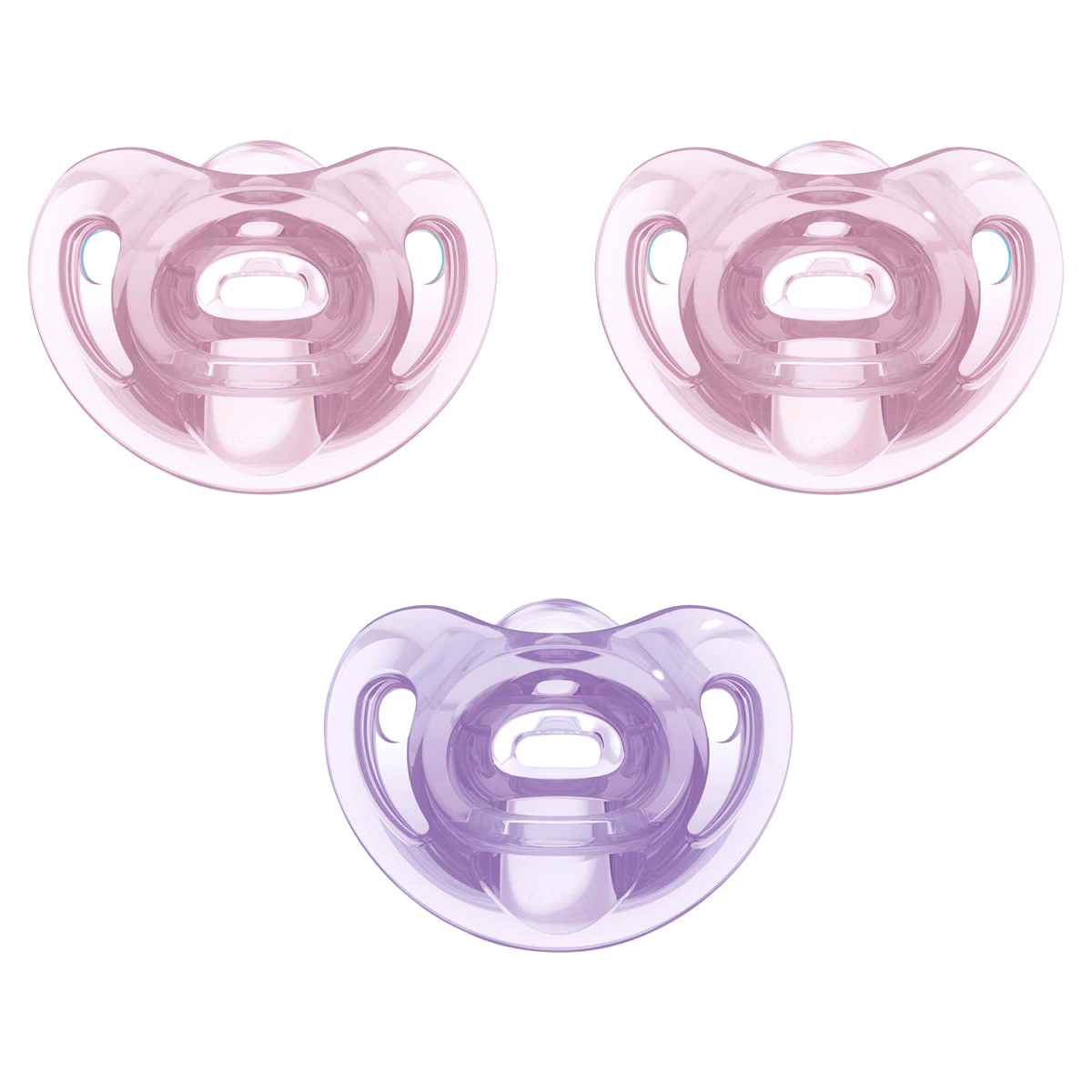 slide 1 of 1, NUK Sensitive 6-18M Orthodontic Pacifiers - Pink/Purple, 3 ct