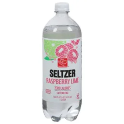 Harris Teeter Raspberry Lime Seltzer - 33.8 oz