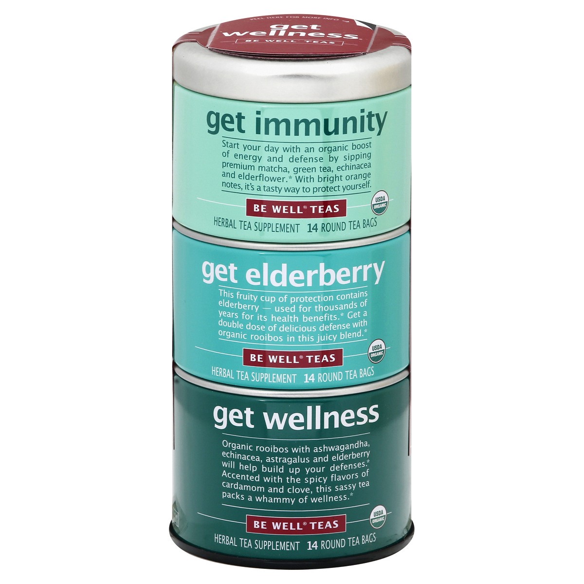 slide 2 of 12, Be Well Teas Be Well Bags Get Immunity/Get Elderberry/Get Wellness Herb Tea - 42 ct, 42 ct