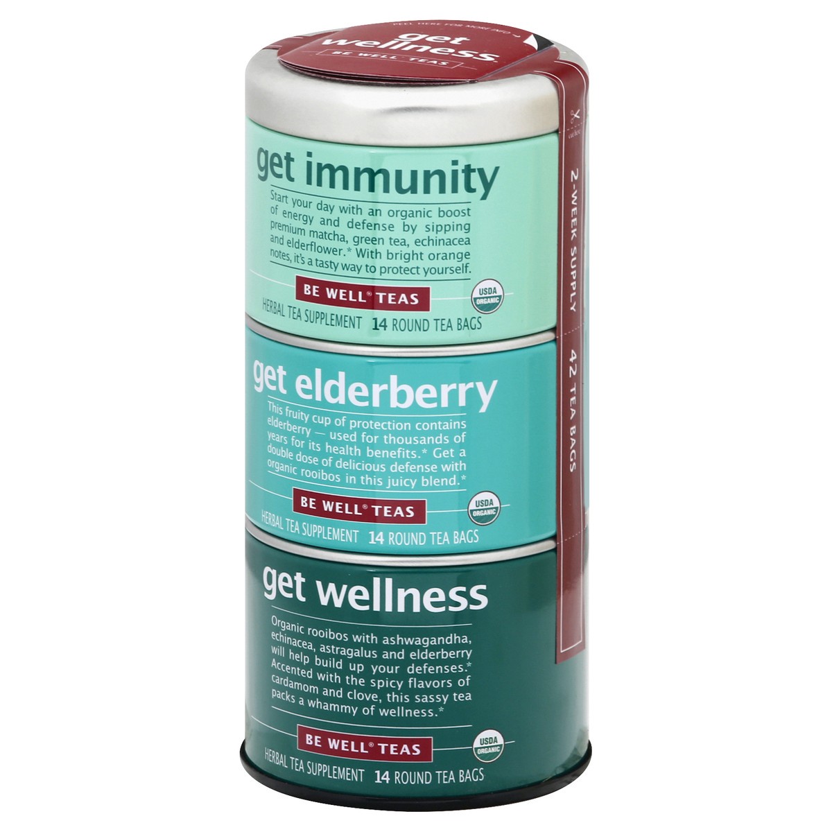 slide 11 of 12, Be Well Teas Be Well Bags Get Immunity/Get Elderberry/Get Wellness Herb Tea - 42 ct, 42 ct