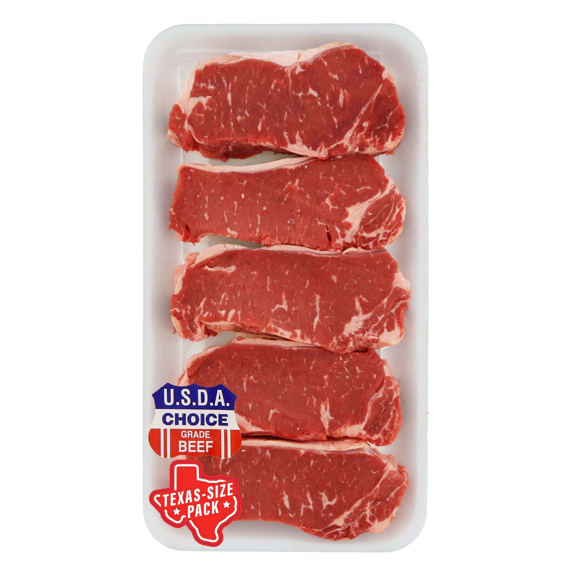 slide 1 of 1, USDA Choice Beef New York Strip Steak Boneless Thick Club Pack, per lb