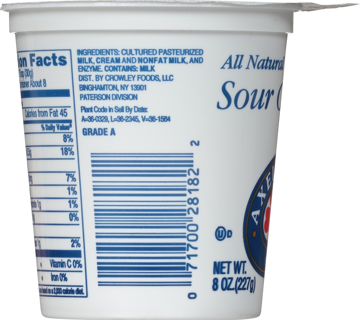 slide 3 of 8, Axelrod Sour Cream, 8 oz, 8 oz