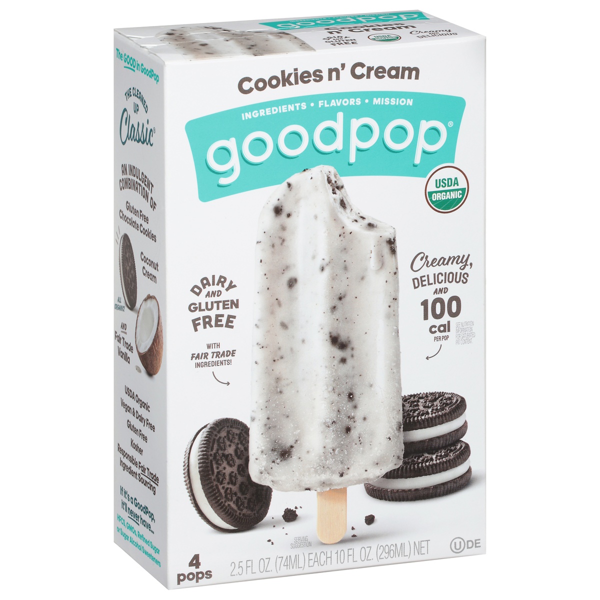 slide 2 of 11, GoodPop Cookies N' Cream Pops, 4 ct