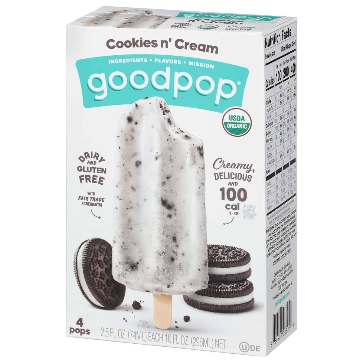 slide 3 of 11, GoodPop Cookies N' Cream Pops, 4 ct