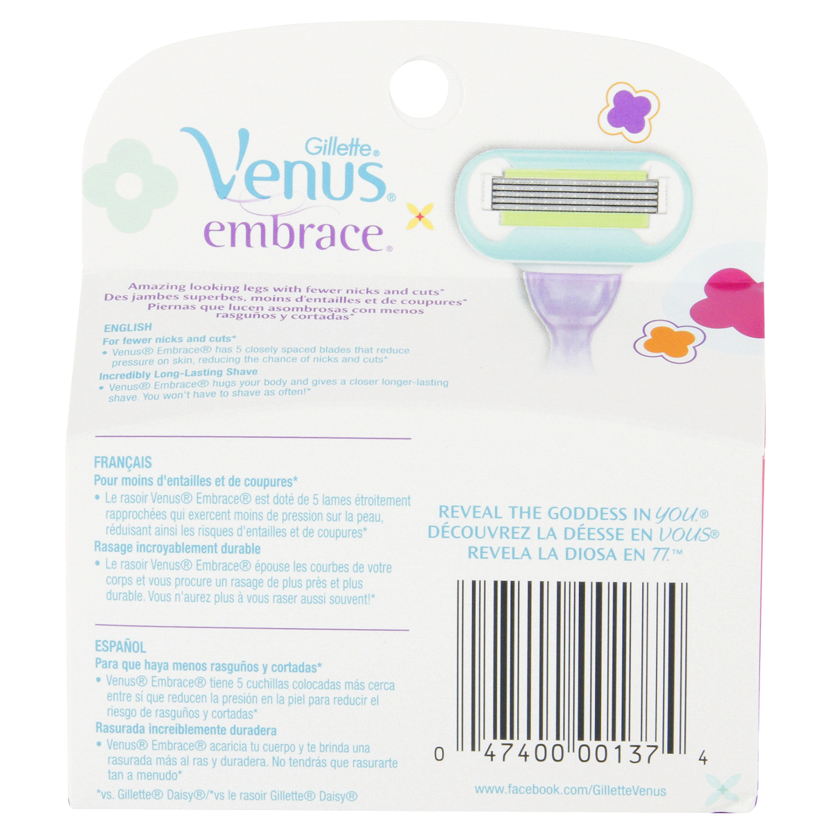 slide 2 of 8, Gillette Venus Embrace Pomegranate Cartridges, 4 ct