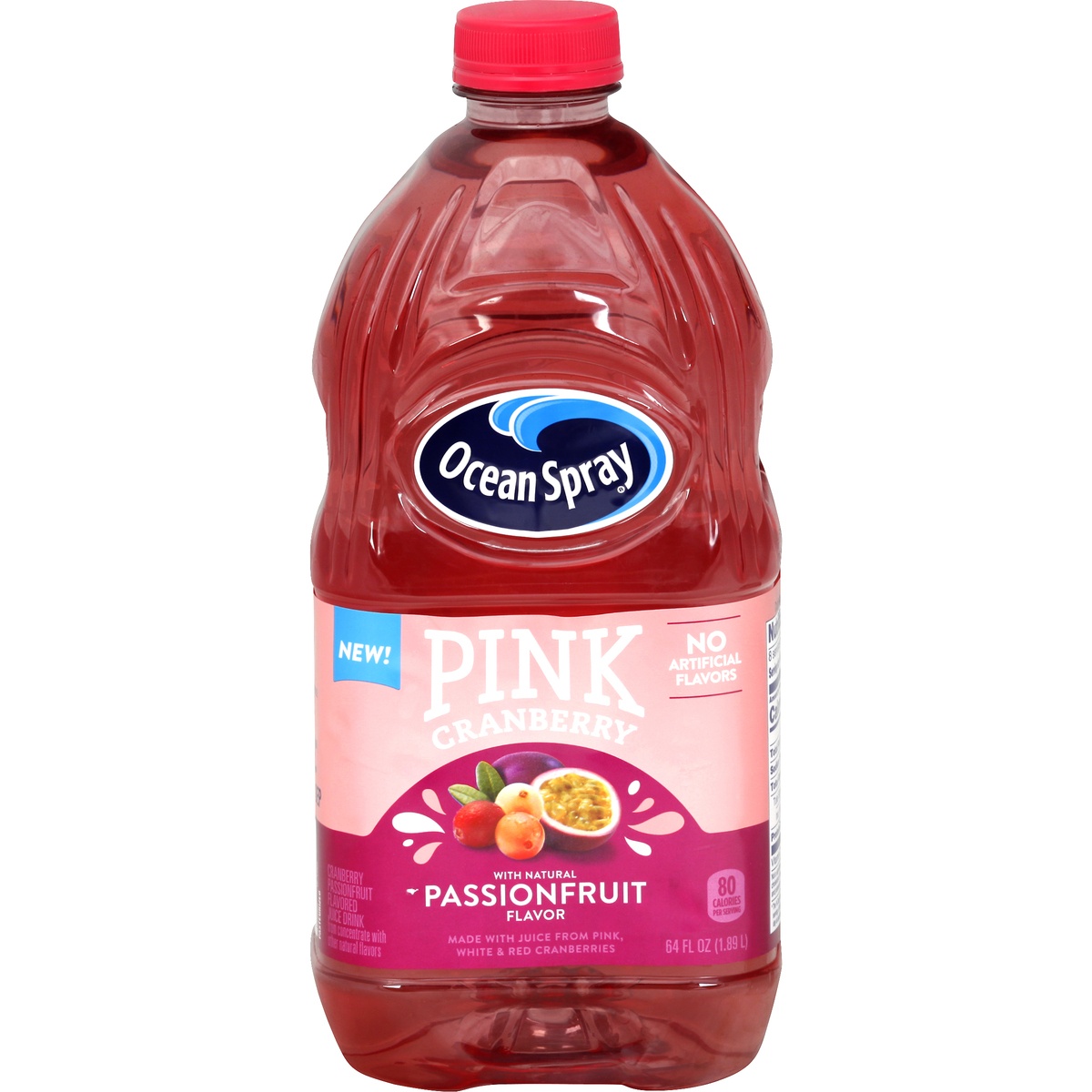 slide 1 of 8, Ocean Spray Passion Fruit Juice Pink Cranberry, 64 fl oz