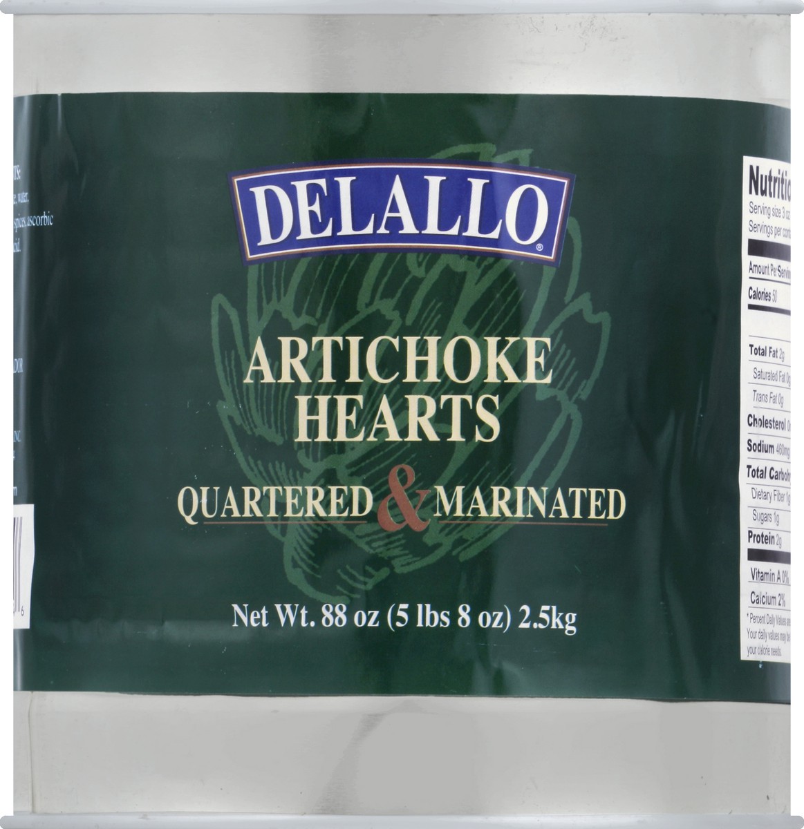 slide 2 of 2, DeLallo Artichoke Hearts 88 oz, 88 oz