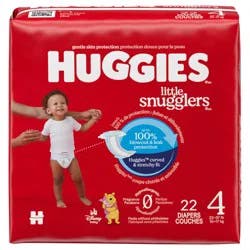 Huggies Little Snugglers Baby Diapers, Size 4 (22-37 lbs), 22 Ct