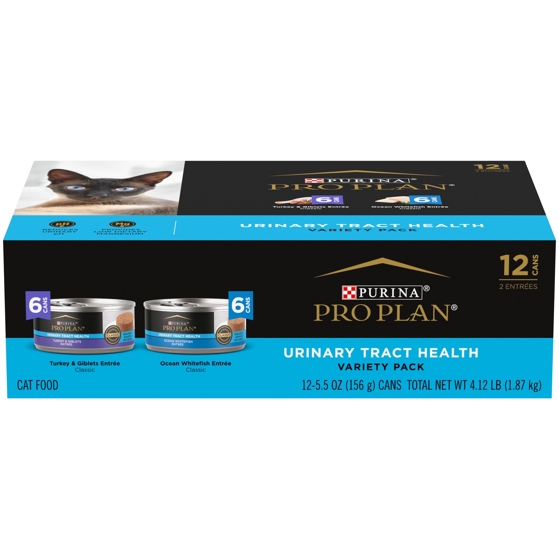 slide 1 of 8, Purina Pro Plan Urinary Tract Cat Food, Wet Cat Food Variety Pack, Turkey and Ocean Whitefish Entrees, 4.12 lb