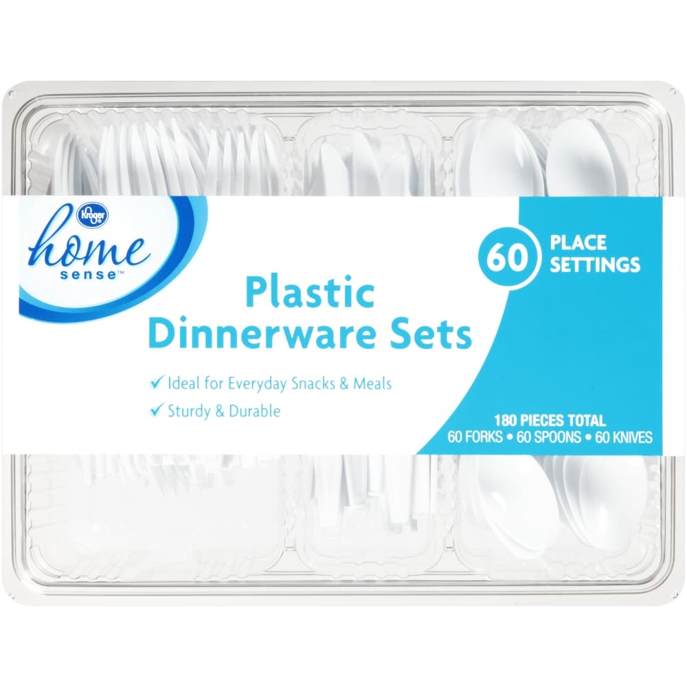 slide 1 of 1, Kroger Home Sense Plastic Dinnerware Sets, 180 ct