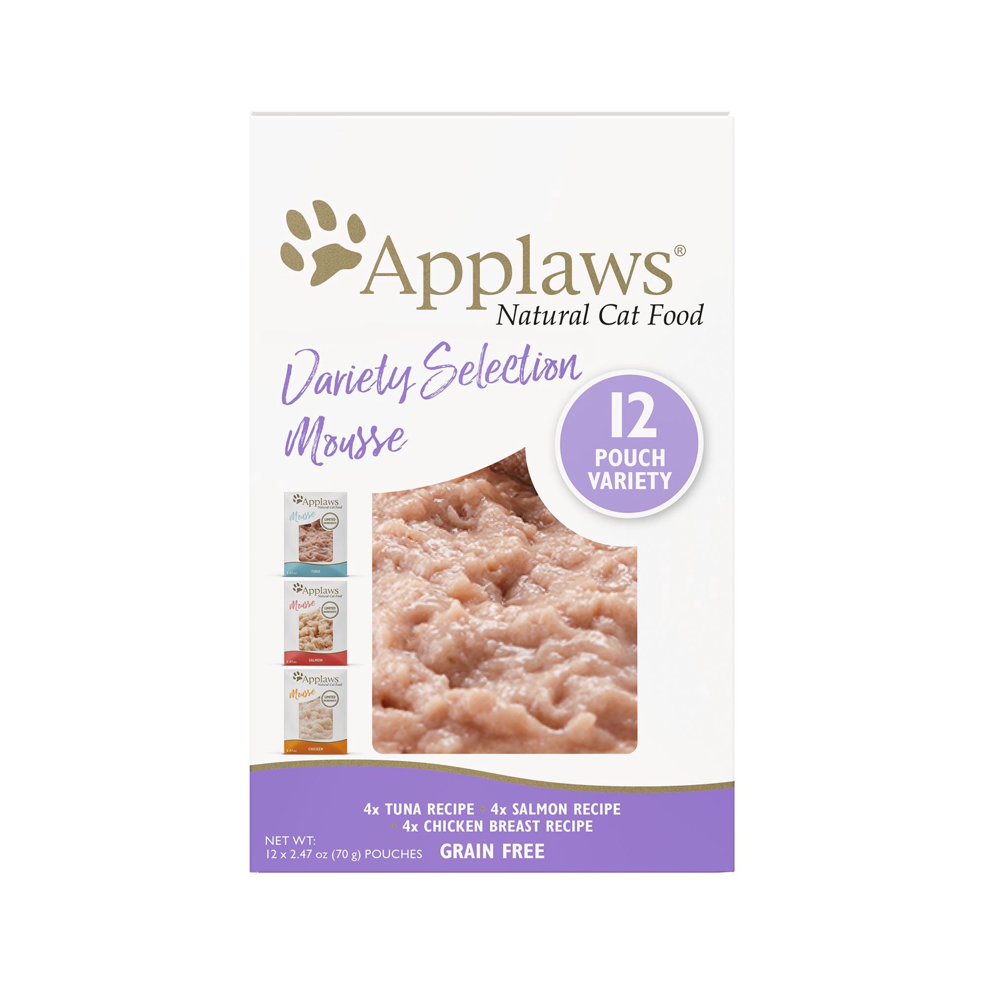 slide 1 of 1, Applaws Variety Selection Mousse - Grain Free, Variety Pack, 12 Ct, 12 ct
