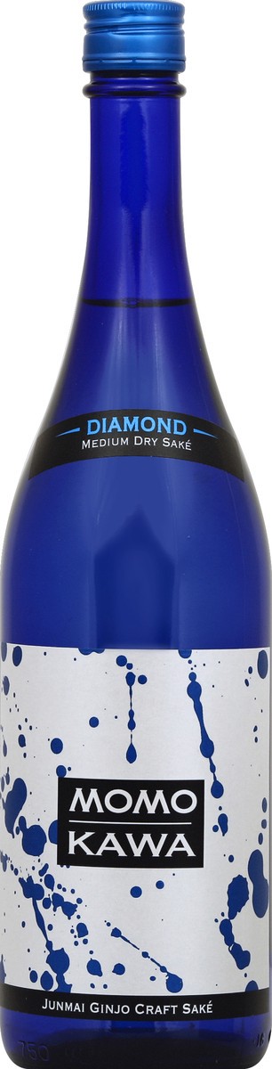 slide 2 of 2, Momokawa Diamond Medium Dry Sake, 750 ml