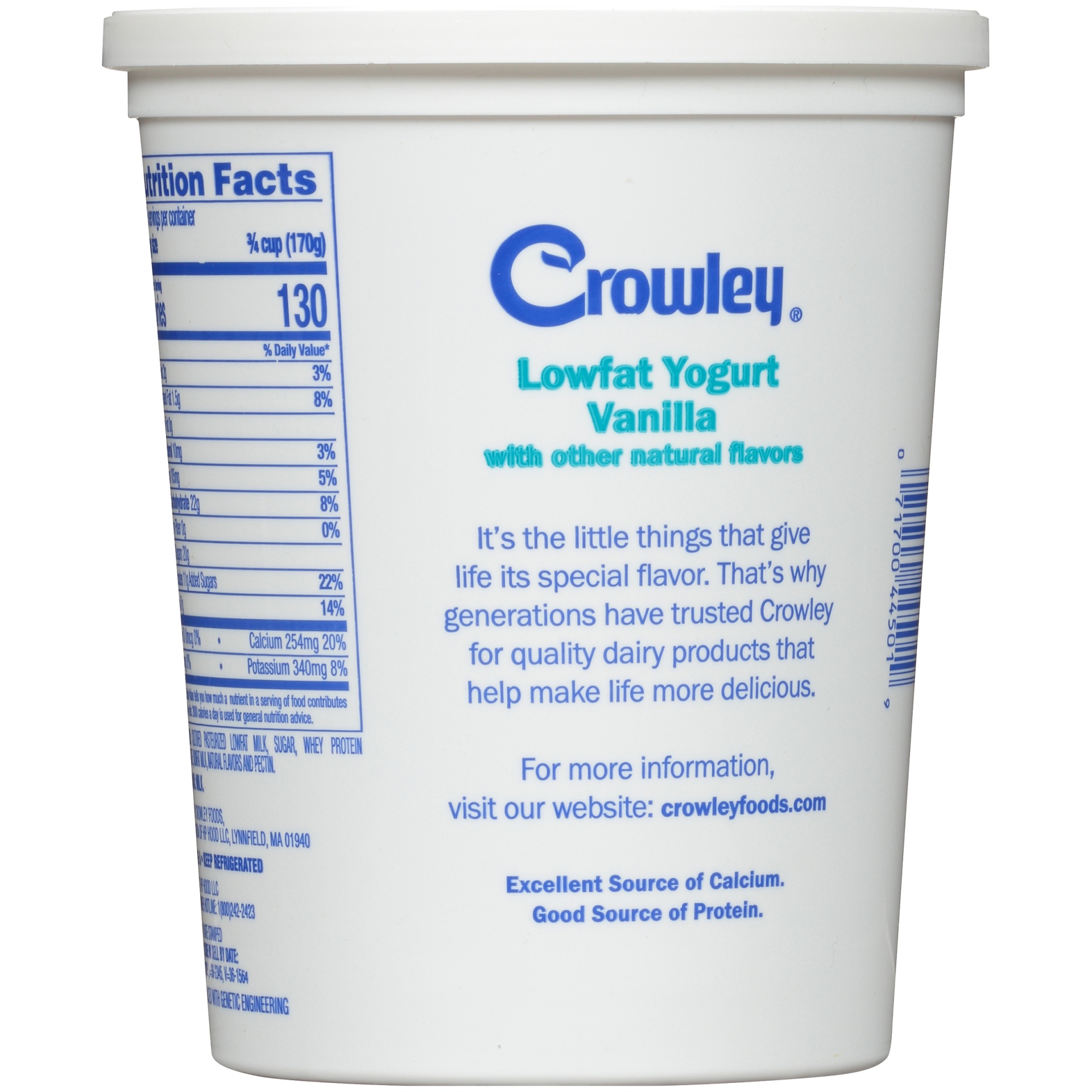 slide 2 of 7, Crowley Low Fat Vanilla Yogurt, 32 oz