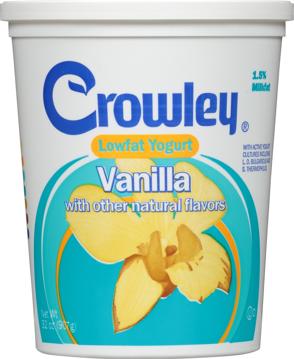 slide 4 of 8, Crowley Low Fat Vanilla Yogurt, 32 oz, 32 oz