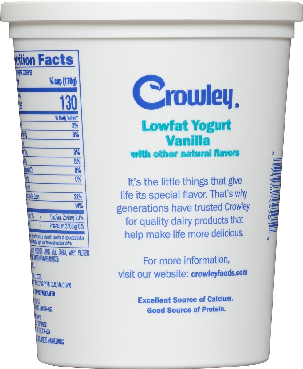 slide 2 of 8, Crowley Low Fat Vanilla Yogurt, 32 oz, 32 oz